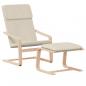 Preview: Relaxsessel mit Hocker Creme Stoff