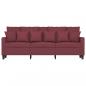 Preview: 3-Sitzer-Sofa Weinrot 180 cm Stoff