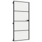 Preview: Innentür Schlank Schwarz 93x201,5 cm Hartglas & Aluminium