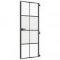 Preview: Innentür Schlank Schwarz 76x201,5 cm Hartglas und Aluminium