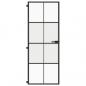 Preview: Innentür Schlank Schwarz 76x201,5 cm Hartglas und Aluminium