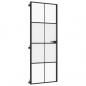 Preview: Innentür Schlank Schwarz 76x201,5 cm Hartglas und Aluminium