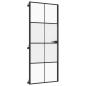 Preview: Innentür Schlank Schwarz 83x201,5 cm Hartglas & Aluminium