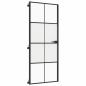 Preview: Innentür Schlank Schwarz 83x201,5 cm Hartglas & Aluminium