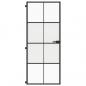Preview: Innentür Schlank Schwarz 83x201,5 cm Hartglas & Aluminium
