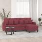 Preview: ARDEBO.de - 3-Sitzer-Sofa mit Hocker Weinrot 180 cm Stoff