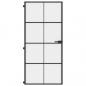 Preview: Innentür Schlank Schwarz 93x201,5 cm Hartglas & Aluminium