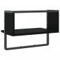 Preview: Wandregal mit Stange Schwarz 40x25x30 cm