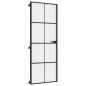 Preview: Innentür Schlank Schwarz 76x201,5 cm Hartglas und Aluminium