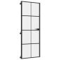 Preview: Innentür Schlank Schwarz 76x201,5 cm Hartglas und Aluminium
