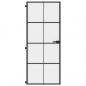 Preview: Innentür Schlank Schwarz 83x201,5 cm Hartglas & Aluminium