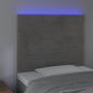 Preview: LED Kopfteil Hellgrau 100x5x118/128 cm Samt