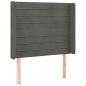 Preview: LED Kopfteil Dunkelgrau 103x16x118/128 cm Samt
