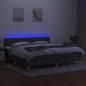 Preview: Boxspringbett mit Matratze & LED Dunkelgrau 200x200 cm Stoff