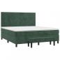 Preview: Boxspringbett mit Matratze Dunkelgrün 180x200 cm Samt