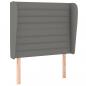 Preview: Kopfteil mit Ohren Dunkelgrau 93x23x118/128 cm Stoff
