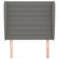 Preview: Kopfteil mit Ohren Dunkelgrau 93x23x118/128 cm Stoff