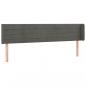 Preview: Kopfteil mit Ohren Dunkelgrau 203x16x78/88 cm Samt