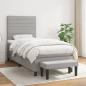 Preview: ARDEBO.de - Boxspringbett mit Matratze Hellgrau 90x190 cm Stoff