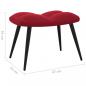 Preview: Relaxsessel mit Hocker Weinrot Samt