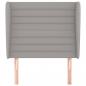Preview: Kopfteil mit Ohren Hellgrau 103x23x118/128 cm Stoff