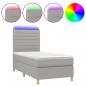 Preview: Boxspringbett mit Matratze & LED Hellgrau 90x200 cm Stoff