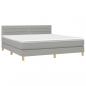 Preview: Boxspringbett mit Matratze & LED Hellgrau 180x200 cm Stoff