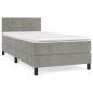 Preview: Boxspringbett mit Matratze Hellgrau 90x200 cm Samt