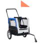 Preview: 2-in-1 Fahrradanhänger für Hunde und Buggy Grau and Blau