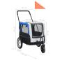 Preview: 2-in-1 Fahrradanhänger für Hunde und Buggy Grau and Blau