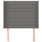 Preview: Kopfteil mit Ohren Dunkelgrau 93x16x118/128 cm Stoff