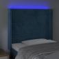 Preview: LED Kopfteil Dunkelblau 103x16x118/128 cm Samt