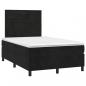Preview: Boxspringbett mit Matratze & LED Schwarz 120x200 cm Samt