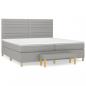Preview: Boxspringbett mit Matratze Hellgrau 200x200 cm Stoff