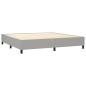 Preview: Boxspringbett mit Matratze & LED Hellgrau 200x200 cm Stoff