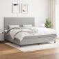 Preview: ARDEBO.de - Boxspringbett mit Matratze Hellgrau 200x200 cm Stoff