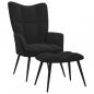 Preview: Relaxsessel mit Hocker Schwarz Samt