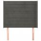 Preview: Kopfteil mit Ohren Dunkelgrau 103x16x118/128 cm Samt