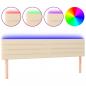 Preview: LED Kopfteil Creme 200x5x78/88 cm Stoff