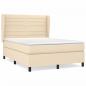 Preview: Boxspringbett mit Matratze Creme 140x190 cm Stoff