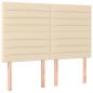 Preview: Boxspringbett mit Matratze & LED Creme 140x200 cm Stoff