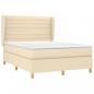 Preview: Boxspringbett mit Matratze Creme 140x190 cm Stoff
