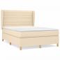 Preview: Boxspringbett mit Matratze Creme 140x200 cm Stoff