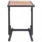 Preview: Gartentisch Schwarz Massivholz Akazie und Poly Rattan