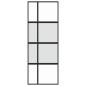 Preview: Schiebetür Schwarz 76x205 cm Hartglas und Aluminium