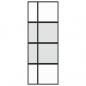 Preview: Schiebetür Schwarz 76x205 cm Hartglas und Aluminium