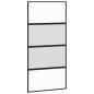 Preview: Schiebetür Schwarz 102,5x205 cm Hartglas und Aluminium