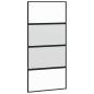 Preview: Schiebetür Schwarz 102,5x205 cm Hartglas und Aluminium