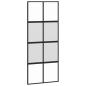 Preview: Schiebetür Schwarz 90x205 cm Hartglas und Aluminium