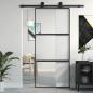 Preview: Schiebetür Schwarz 90x205 cm Hartglas und Aluminium